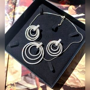 Silver Pendant Necklace and Earring Set